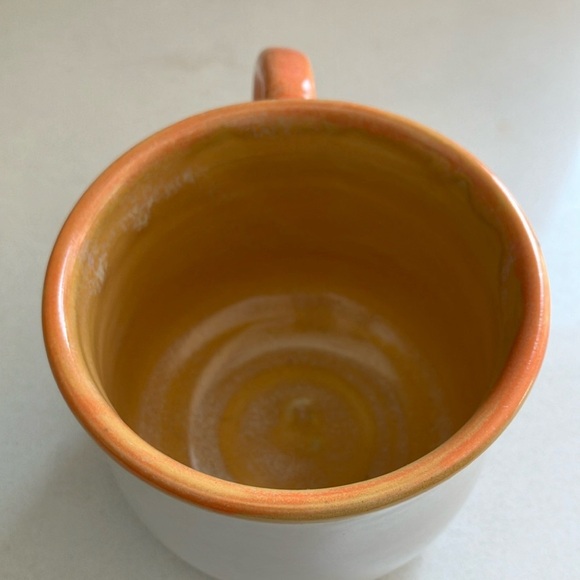 Ceramic clay pottery cup Orange and White Ceramic Mug - Picture 14 of 16